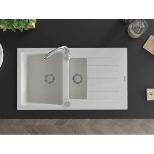 Matias Kjøkkenvask 1 1/2 Kum 900x505 Mm Hvit - 6502901505-20