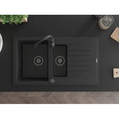 Matias Kjøkkenvask 1 1/2 Kum 900x505 Mm Svart 6502901505-77-b