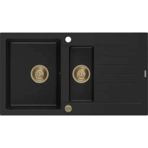 Matias Kjøkkenvask 1 1/2 Kum 900x505 Mm Svart - 6502901505-77-g