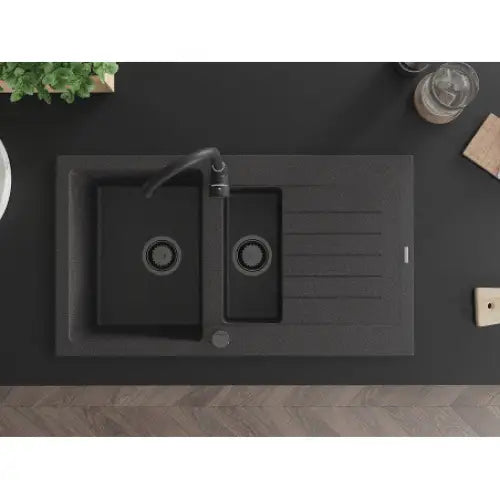 Matias Kjøkkenvask 1 1/2 Kum 900x505 Mm Svart/grå 6502901505-76-b