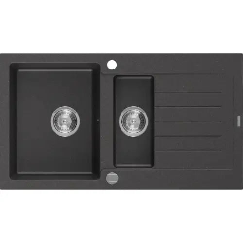 Matias Kjøkkenvask 1 1/2 Kum 900x505 Mm Svart/grå - 6502901505-76