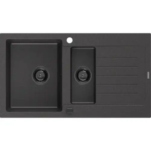 Matias Kjøkkenvask 1 1/2 Kum 900x505 Mm Svart/grå 6502901505-76-b
