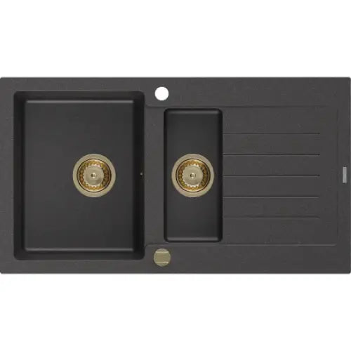 Matias Kjøkkenvask 1 1/2 Kum 900x505 Mm Svart/grå - 6502901505-76-g