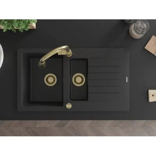 Matias Kjøkkenvask 1 1/2 Kum 900x505 Mm Svart/sølv - 6502901505-73-g