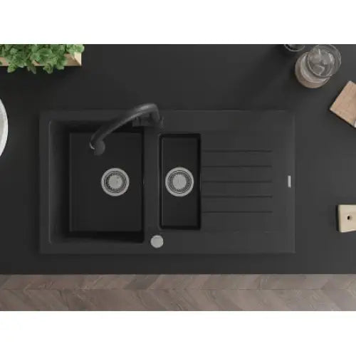 Matias Kjøkkenvask 1 1/2 Kum 900x505 Mm Svart/sølv - 6502901505-73