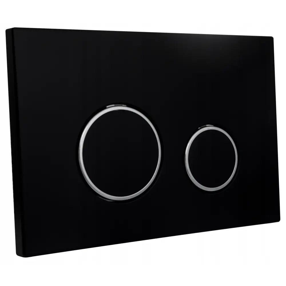 Matt Svart Krom Toalettspylerknapp fra Cersanit