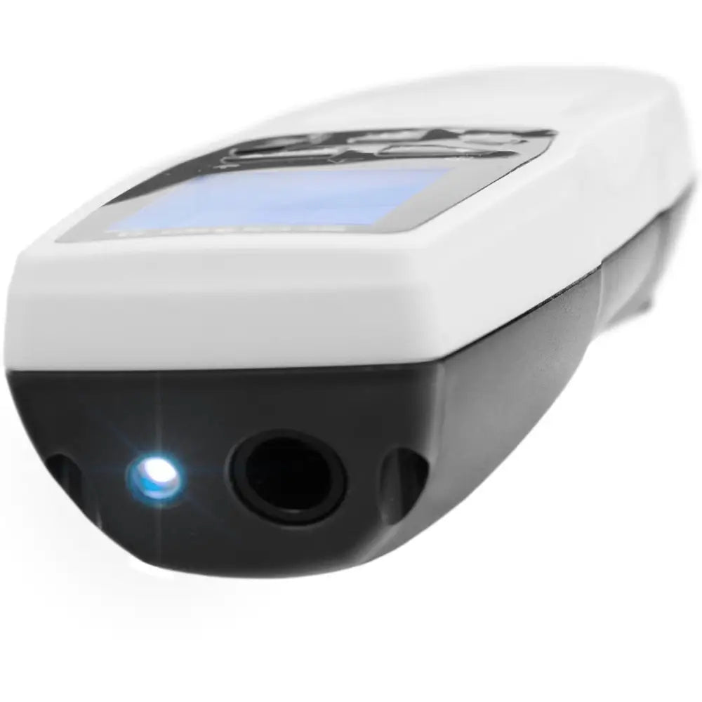 Matvaretermometer med sonde, sidevisning som fremhever tent LED-lysdiode og ergonomisk håndtak.