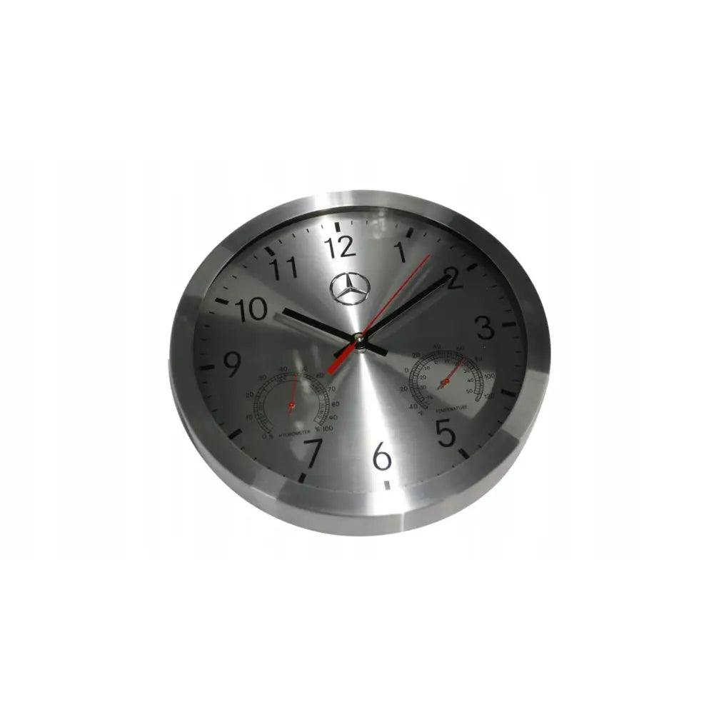 Mercedes Aluminiumsveggklokke Sølv