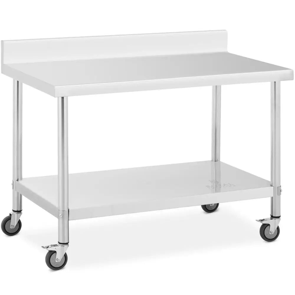 Metall Gastronomisk Vogn med Hjul og Hyller 70 x 120 Cm