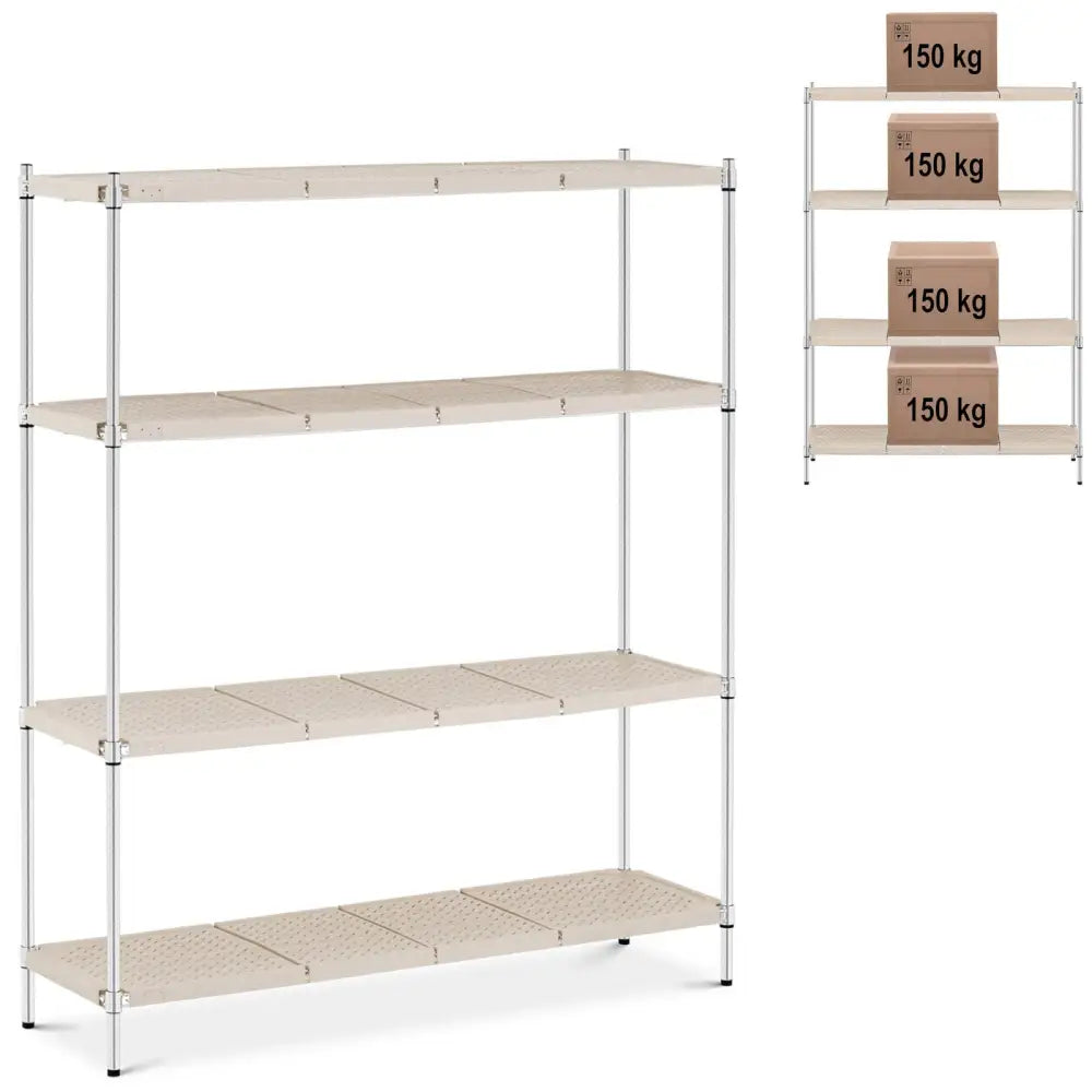 Metall Hylle med 4 åpne Hyller og Beslag 600 Kg 150x45x180 Cm