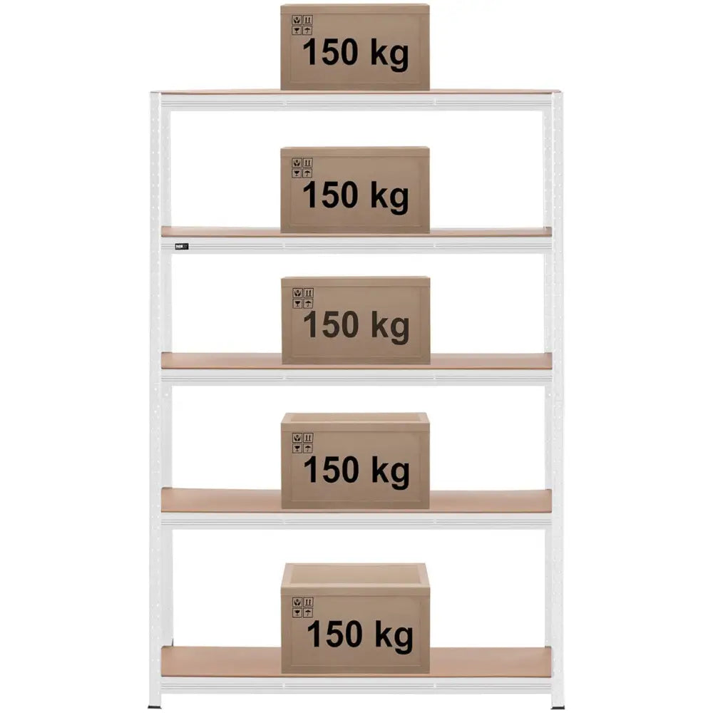 Metall Hyllereol 5 Hyller 750 Kg 120 x 40 x 180 Cm Grå