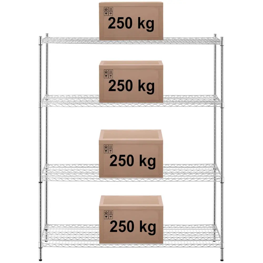 Metall Lagerhylle 4 Hyller 1 t 1000 Kg 149x59x180 Cm