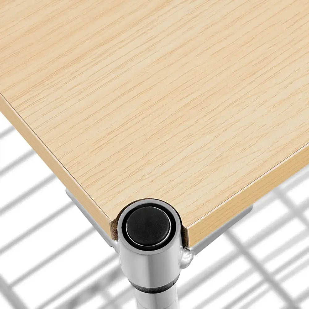 Metall Trådhylle til Kjøkkenlager 4 Hyller Kroker 90 x 35 x 152 Cm Opptil 121 Kg