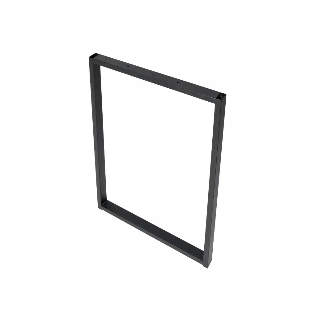 Metallben til bord Industriell Loft, sort rektangulært understell med skruehull sett fra skrå vinkel.