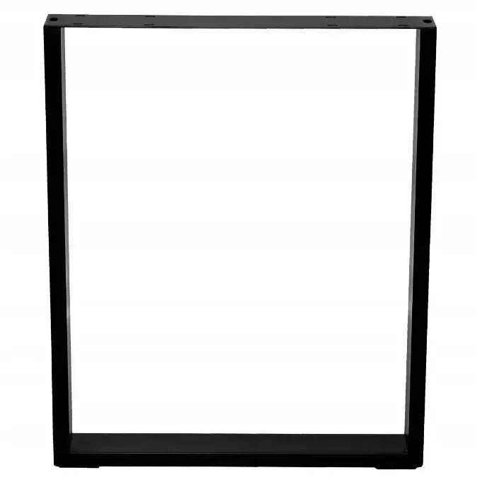 Metallben til bord Loft Industriell, svart rektangulær ramme sett forfra mot hvit bakgrunn.