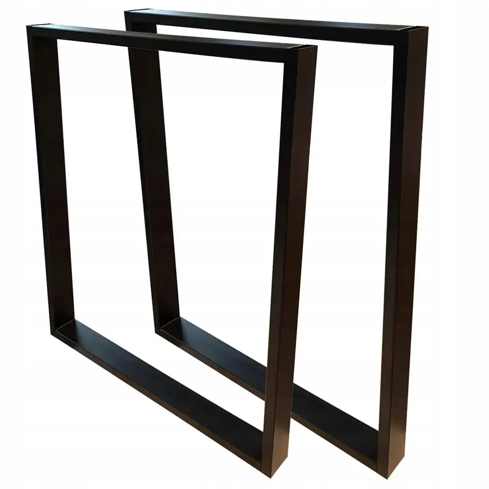 Metallben til Loft Industriell Bord, to svarte rektangulære ben i stål med moderne design mot hvit bakgrunn.