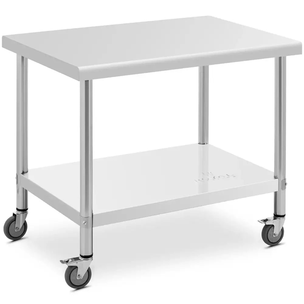 Metallisk Gastronomisk Rullebord med Hylle i Stål 70 x 100 Cm