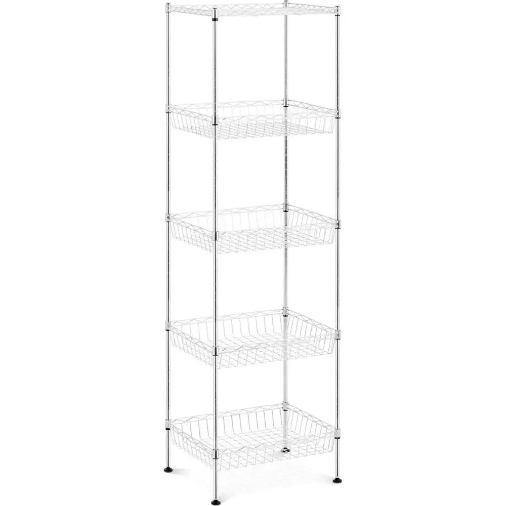 Metalltråd Hyller for Garderobe 5 Kurver 45 x 35 x 152 Cm Opptil 100 Kg