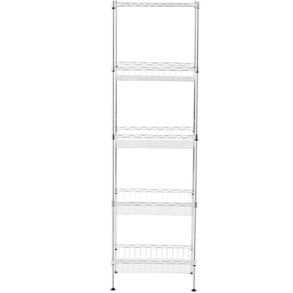 Metalltråd Hyller for Garderobe 5 Kurver 45 x 35 x 152 Cm Opptil 100 Kg