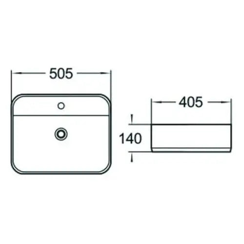 Mexen Alba Overflatevask 50x40 Cm Matt Svart