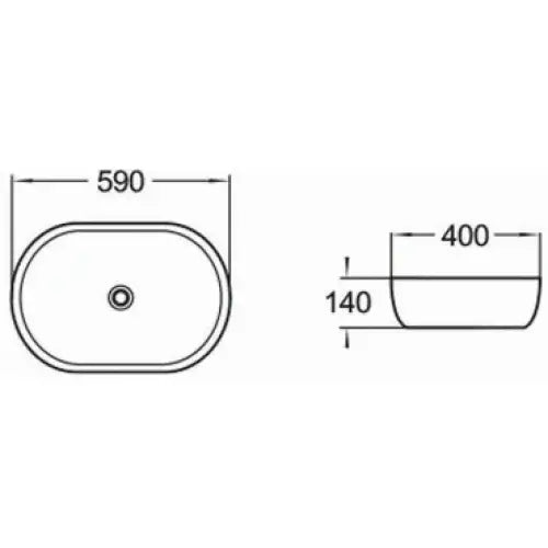 Mexen Aleta Servant for Montering på Benkeplate 59x40 Cm Blå