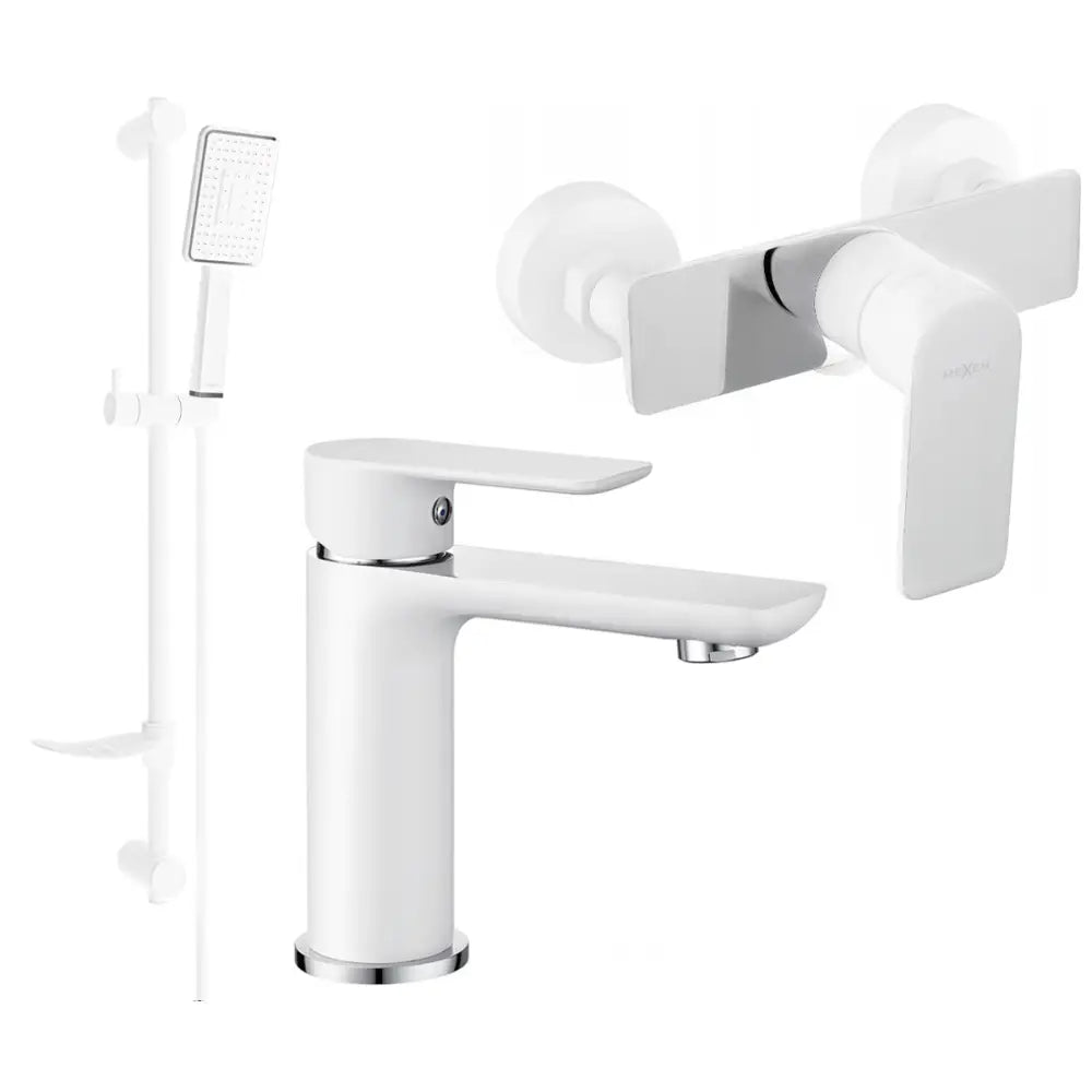 Mexen Alfa Df54 Dusjsett Hvit/krom - 745704df54