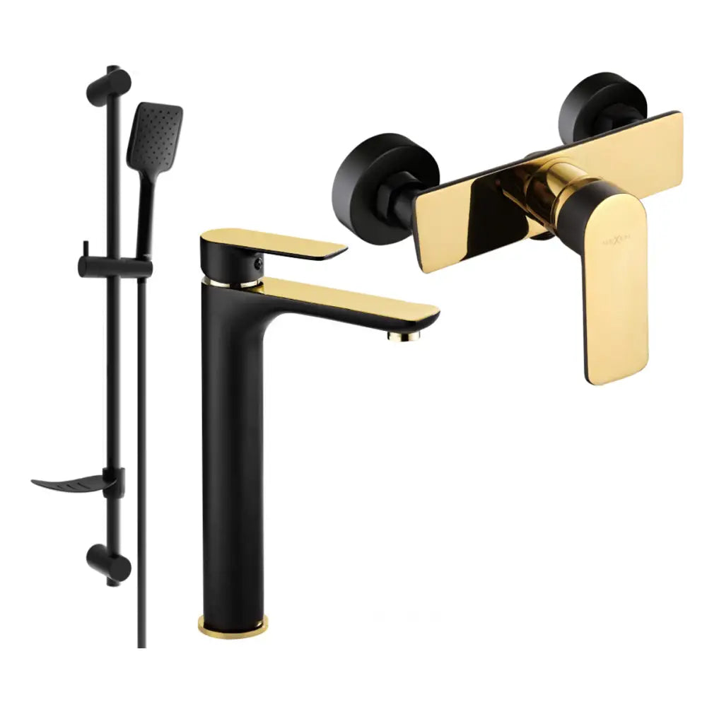 Mexen Alfa Df62 Dusjsett Svart/gull - 745714df62