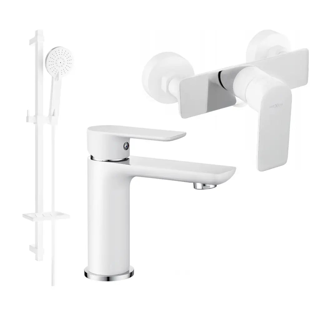 Mexen Alfa Dq40 Dusjsett Hvit/krom - 745704dq40