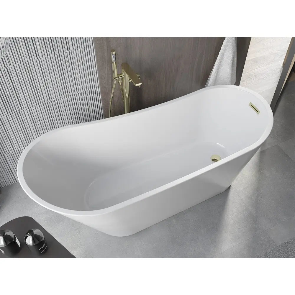 Mexen Alta Frittstående Badekar 170x75 Cm Hvit Gull Overløp - 52141707500-g