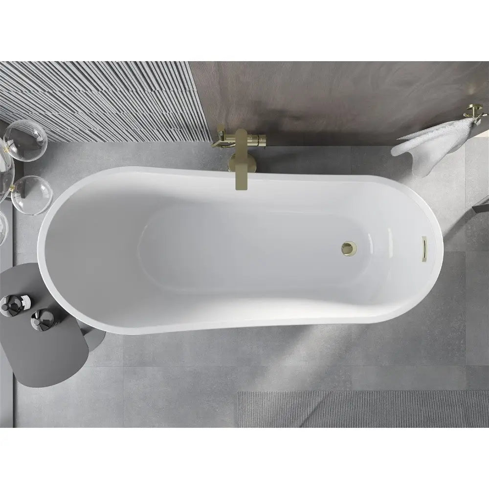 Mexen Alta Frittstående Badekar 170x75 Cm Hvit/svart Gullfarget Overløp - 52141707575-g