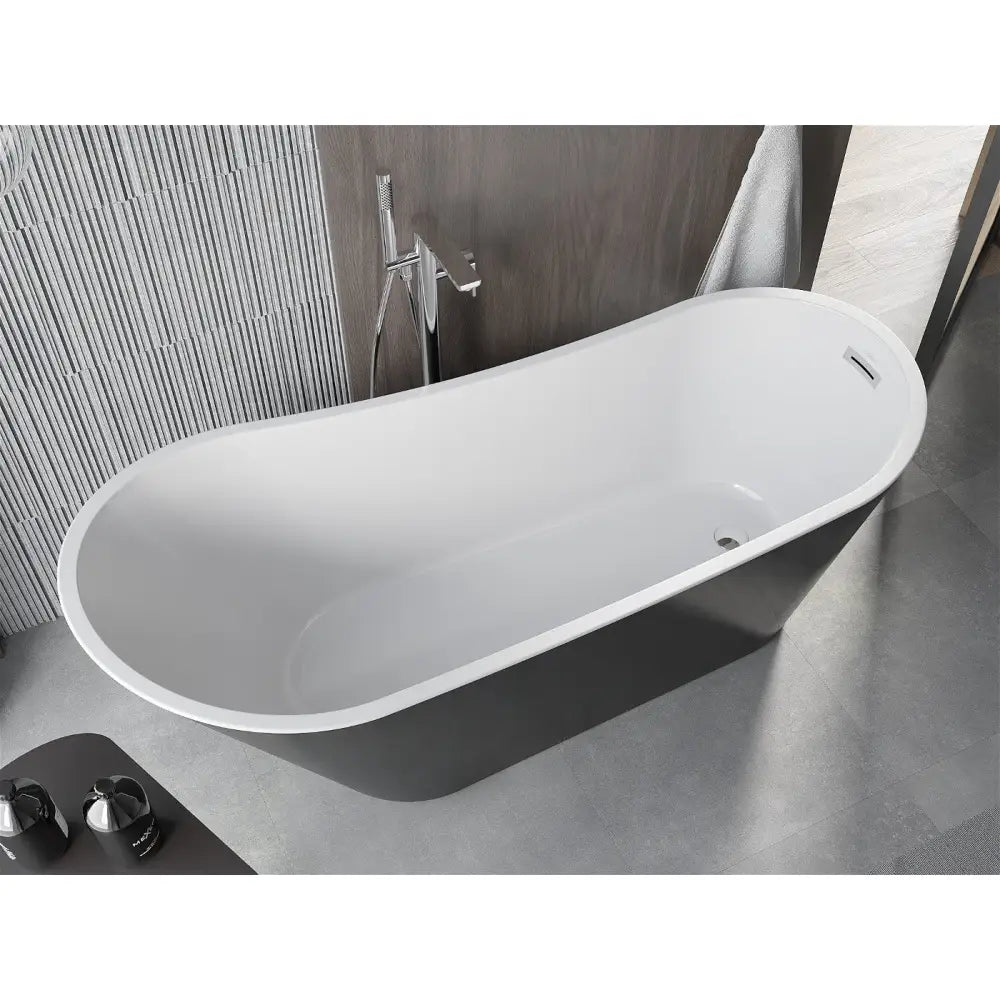 Mexen Alta Frittstående Badekar 170x75 Cm Hvit/svart Overløp Krom