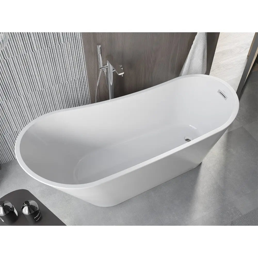 Mexen Alta Frittstående Badekar 170x75 Cm Hvitt Overløp Krom