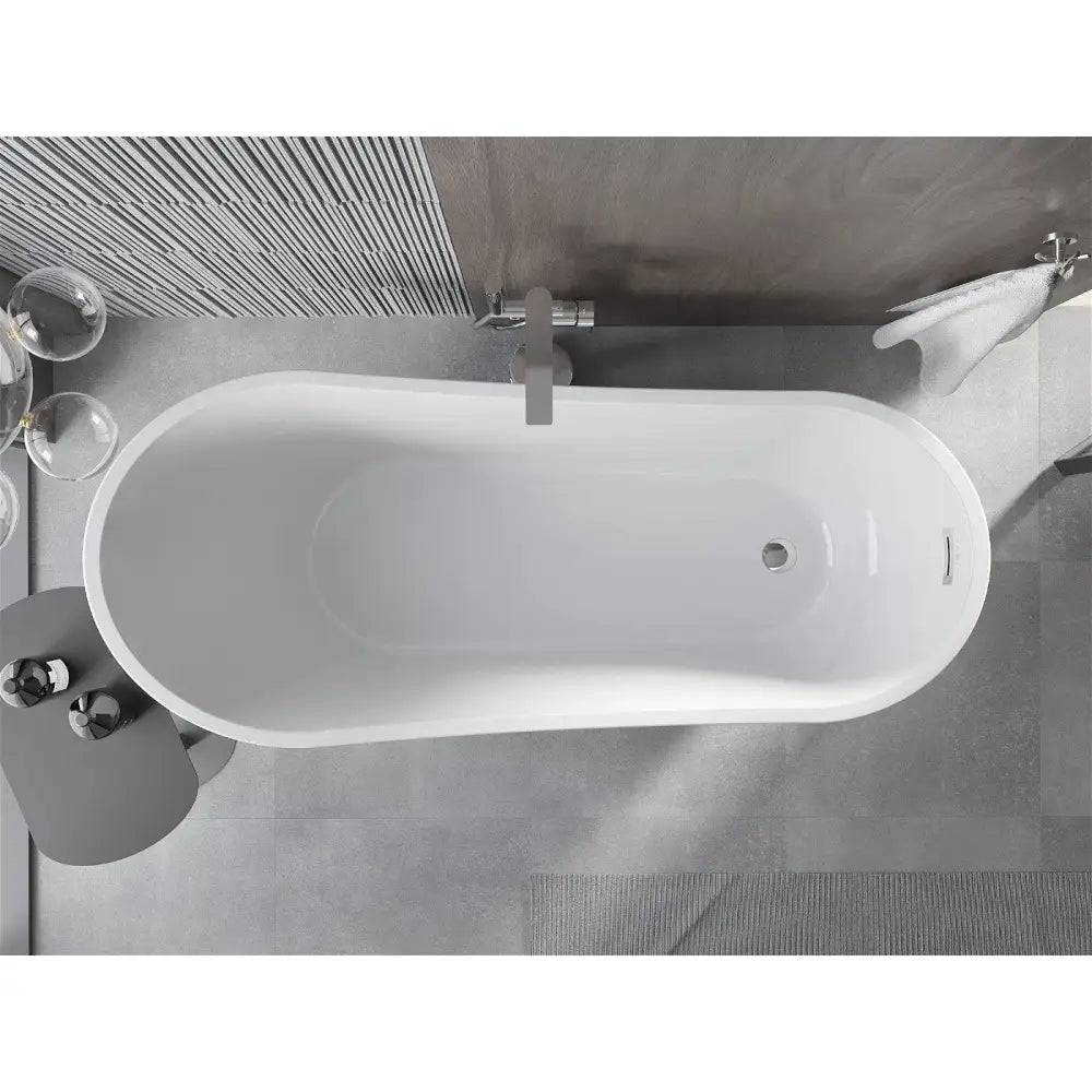 Mexen Alta Frittstående Badekar 170x75 Cm Hvitt Overløp Krom