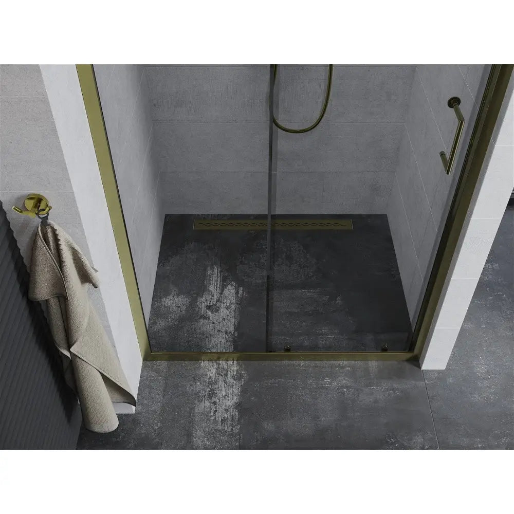 Skyvedører for Dusj 100 Cm Gjennomsiktig Gull