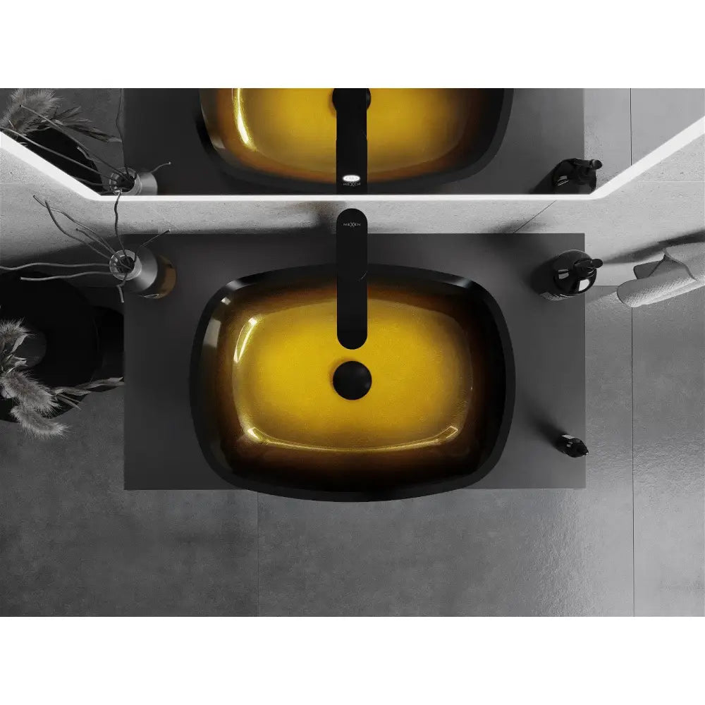 Mexen Araks Glasservant for Benkeplate 54x39 Cm Mørk Gull