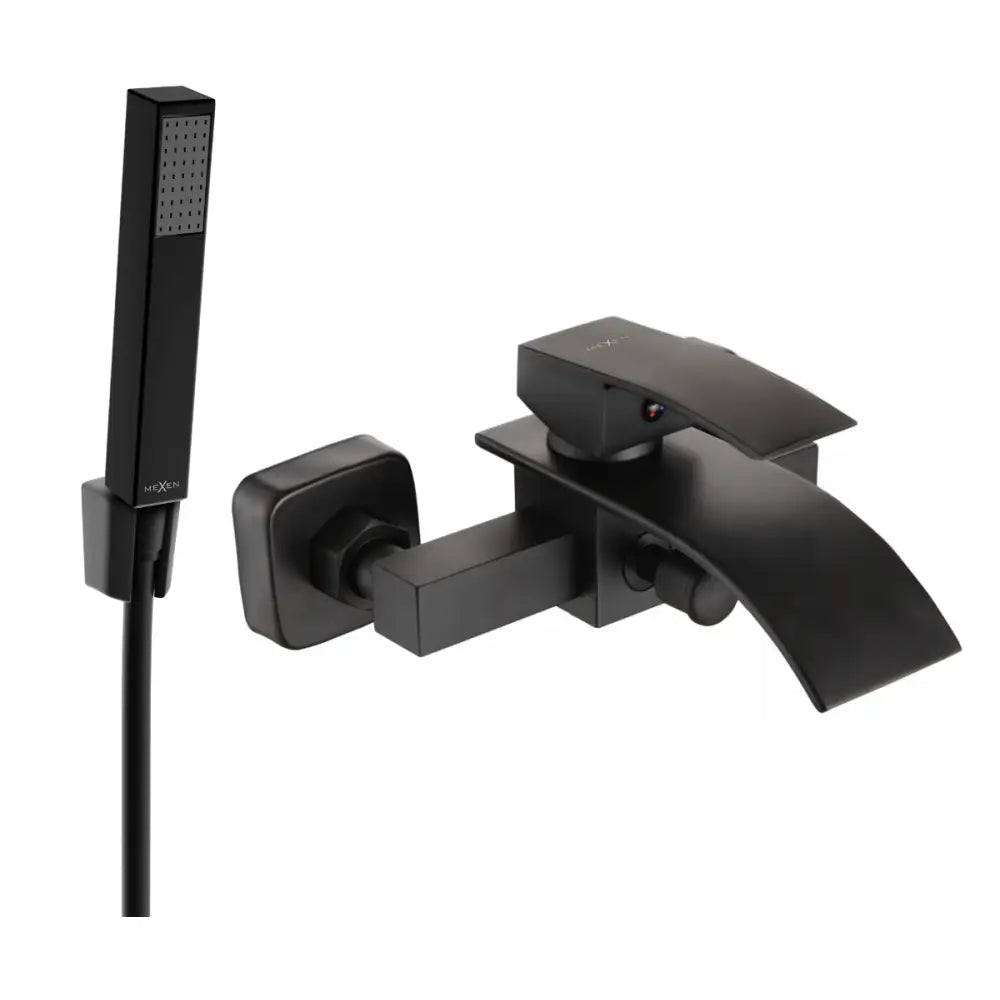 Mexen Aries R77 Badekarbatteri med Dusjsett Svart - 74483r77-
