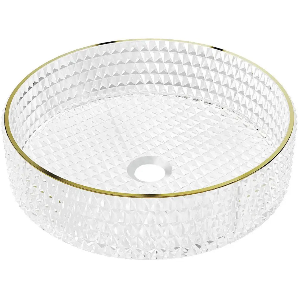 Mexen Aura Glasservant for Benkeplate 39x39 Cm Gjennomsiktig/gull