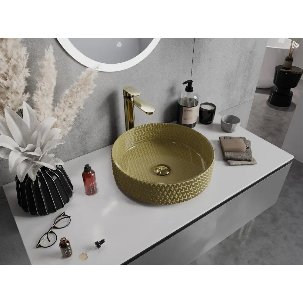 Mexen Aura Glasservant til Benkeplate 39x39 Cm Gull