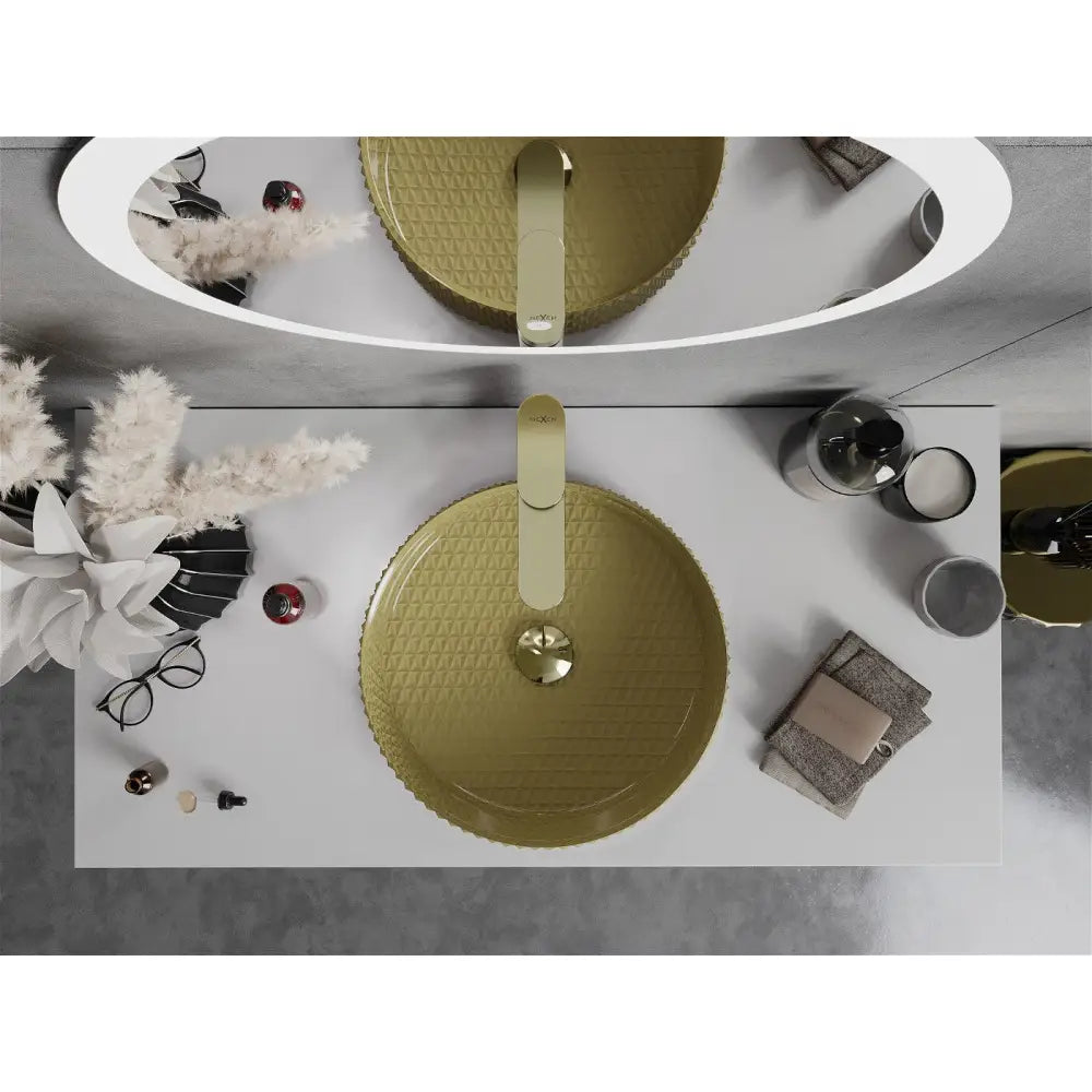 Mexen Aura Glasservant til Benkeplate 39x39 Cm Gull