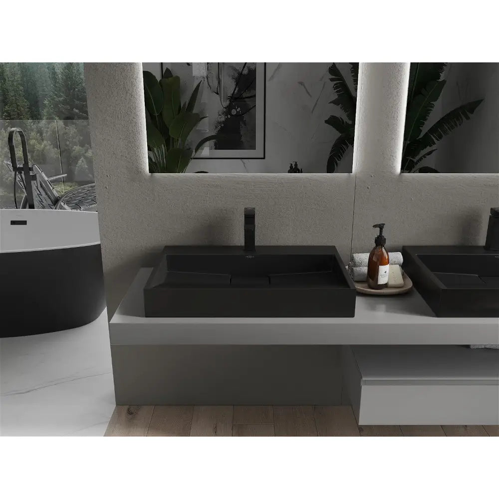 Mexen Ava Benkeplatevask i Kompositt 1/o 70x46 Cm Svart