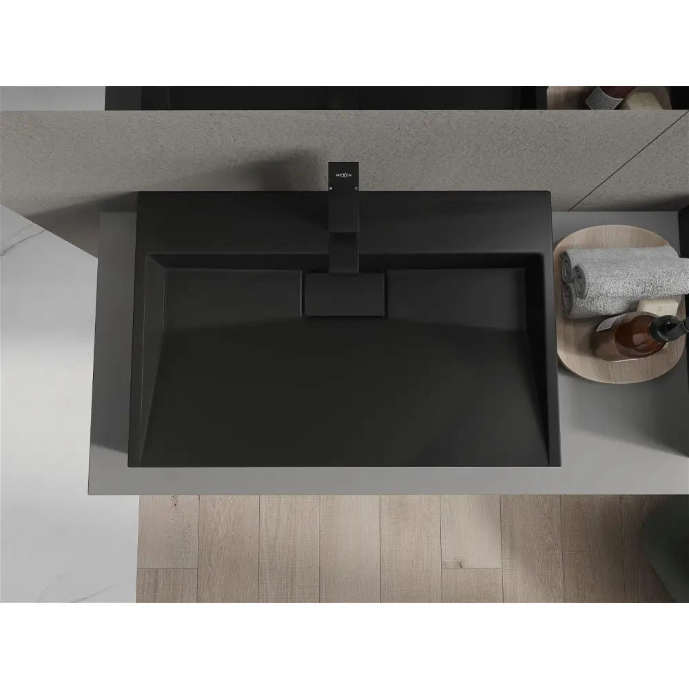 Mexen Ava Benkeplatevask i Kompositt 1/o 70x46 Cm Svart