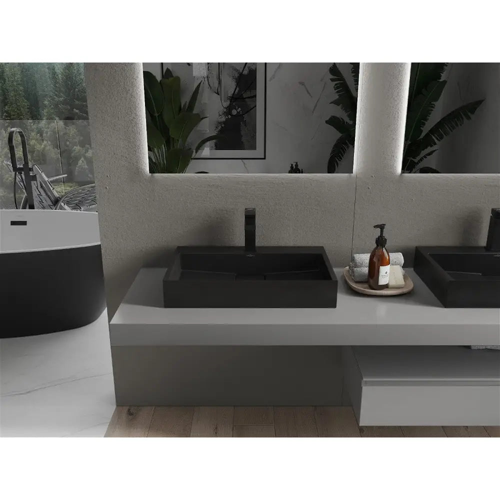 Mexen Ava Servant for Benkeplate av Kompositt 1/o 60x38 Cm Svart