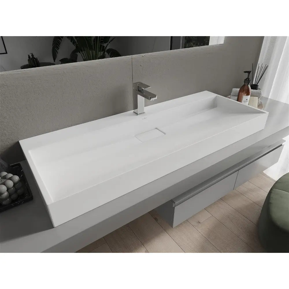 Mexen Ava Servant for Montering på Benkeplate i Kompositt 1/o 120x46 Cm Hvit