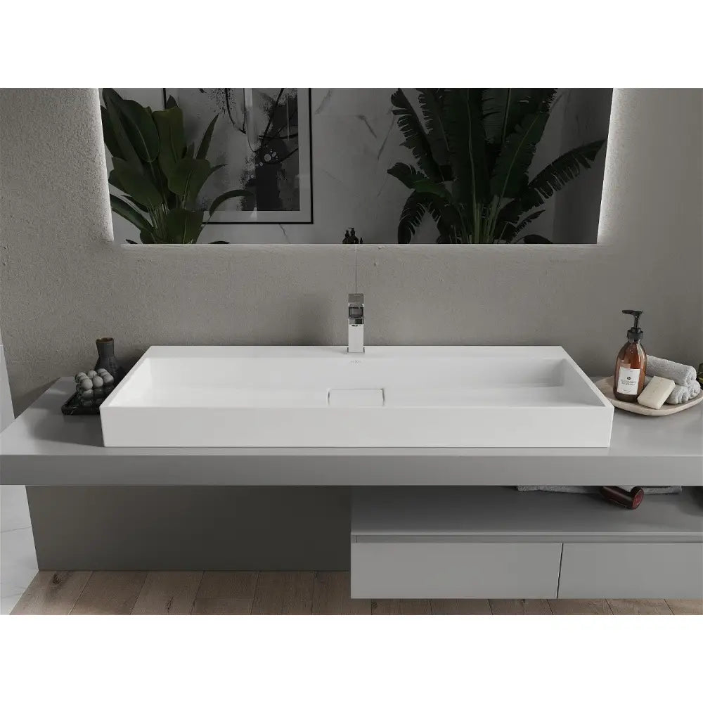 Mexen Ava Servant for Montering på Benkeplate i Kompositt 1/o 120x46 Cm Hvit