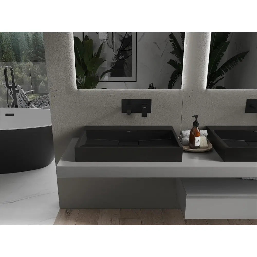 Mexen Ava Servant for Montering på Benkeplate Laget av Komposittstein B/u 70x46 Cm Svart –