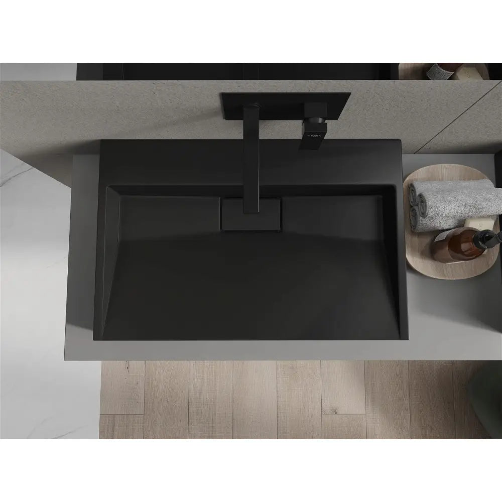 Mexen Ava Servant for Montering på Benkeplate Laget av Komposittstein B/u 70x46 Cm Svart –