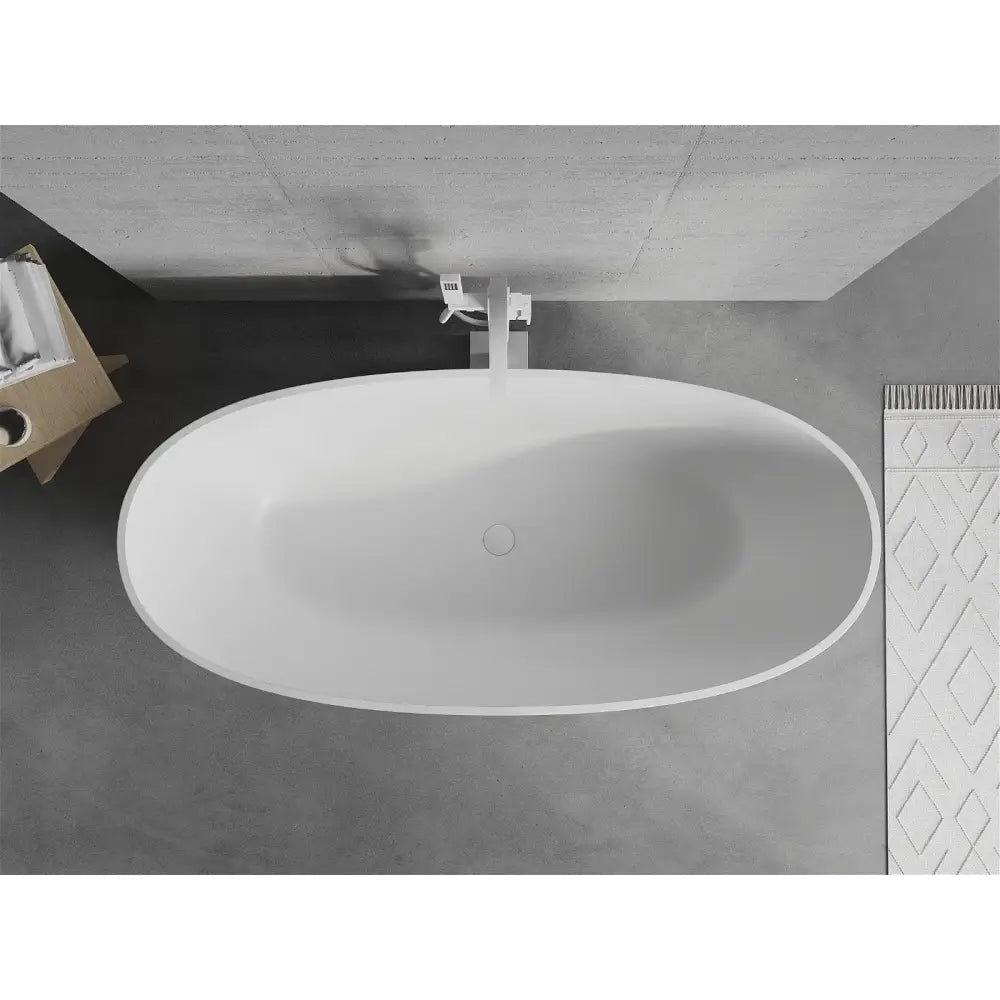 Mexen Bari Frittstående Badekar av Kompositt 165x75 Cm Matt Hvit