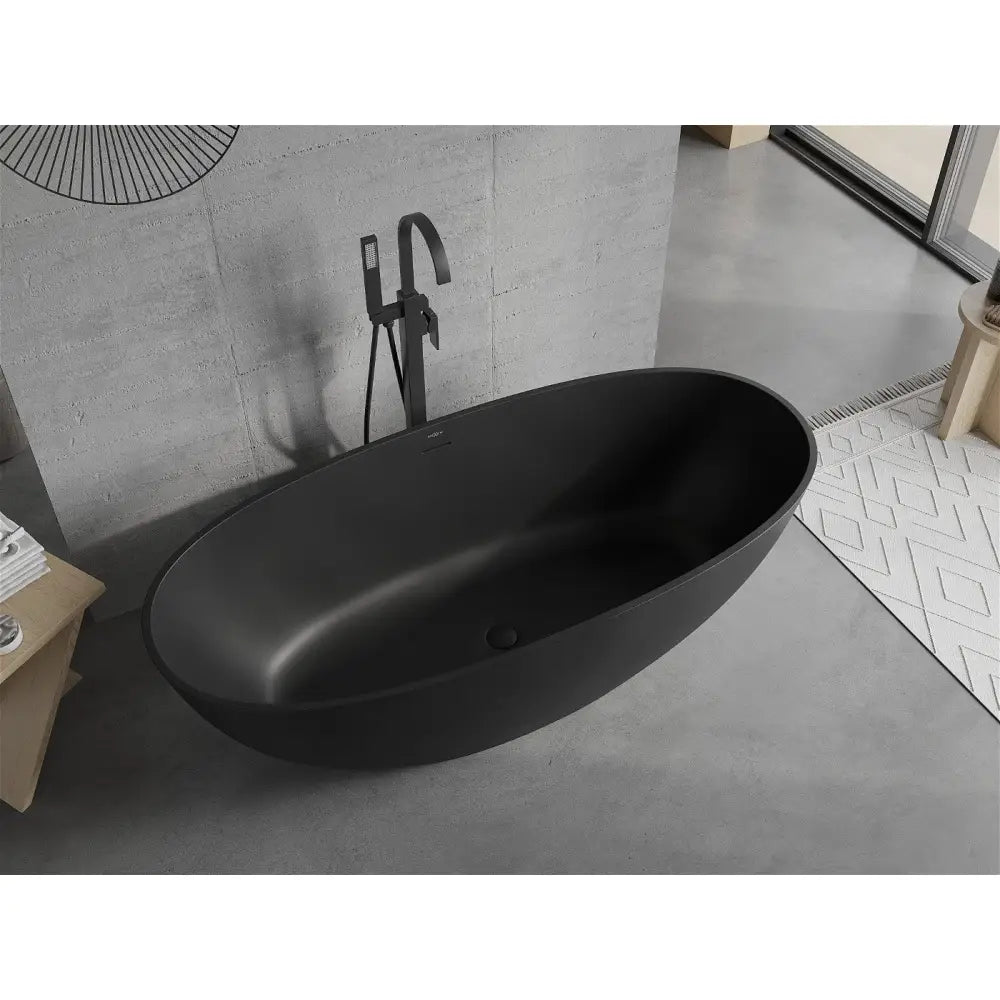 Mexen Bari Frittstående Badekar i Kompositt 165x75 Cm Matt Svart