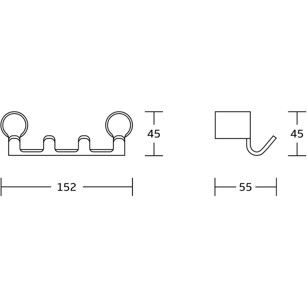 Mexen Base Firedobbelt Håndklekrok Krom - 70882354