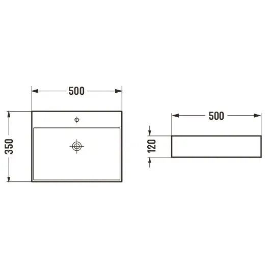 Mexen Blanca Servant for Montering på Benkeplate 50x35 Cm Matt Svart